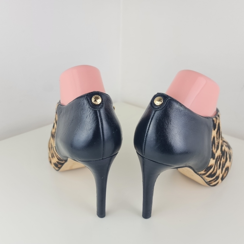 Michael Kors Leopard Print Haircalf Ankle Boots Size 9.5M Leather - Picture 7 of 14